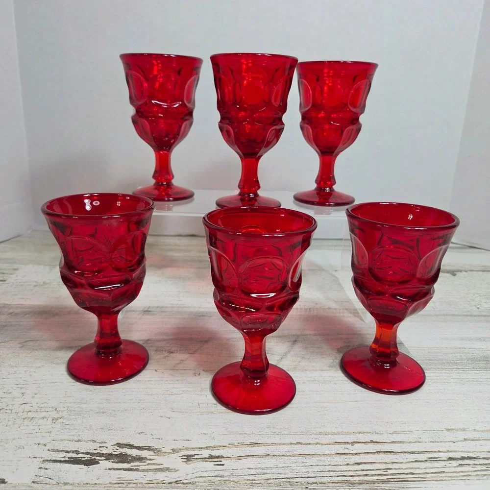 Fostoria Argus Ruby Red WineGlass Goblet 4.75